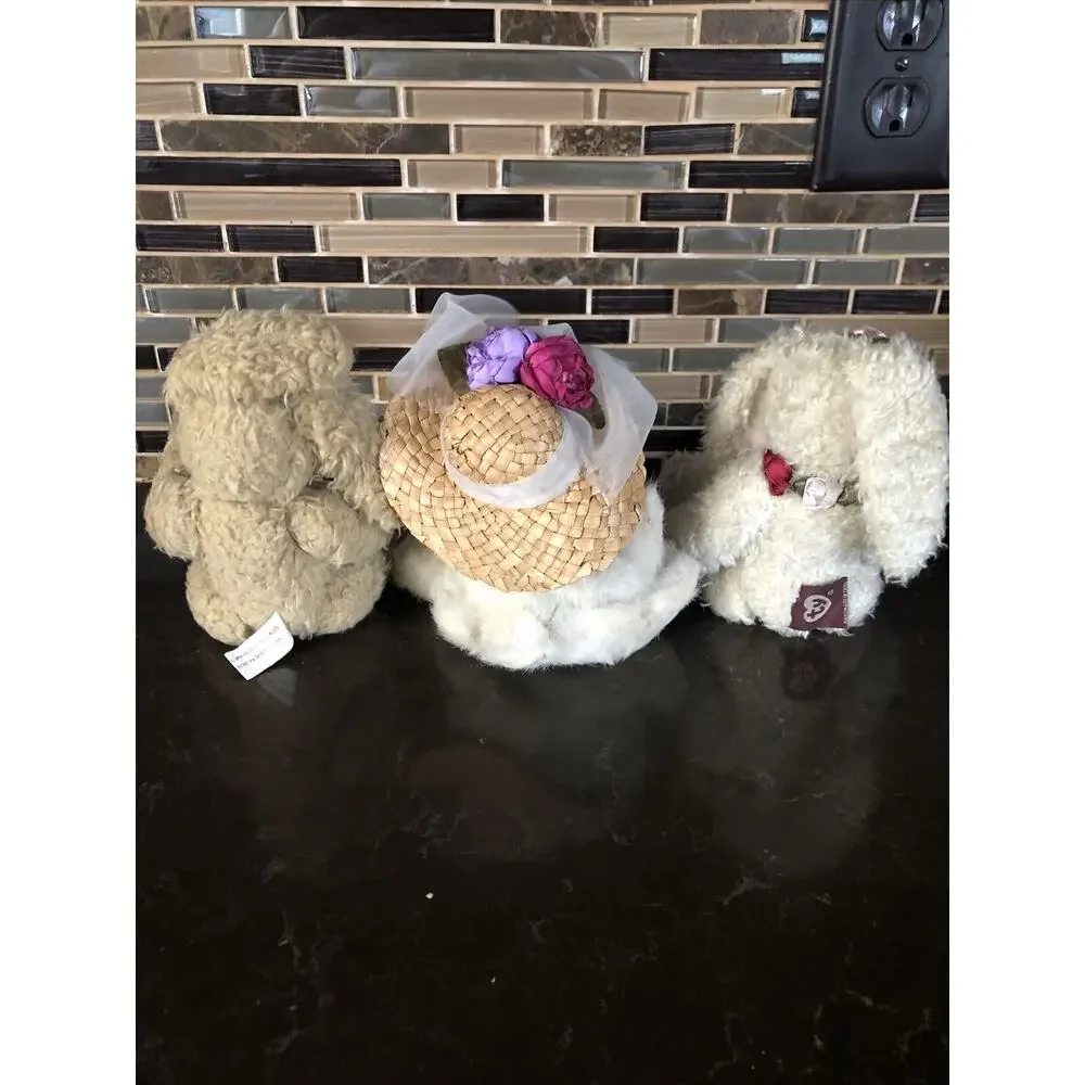 90's BUNNY RABBIT Lot Of 3‎ PLUSH Vtg Bunnies & MORE BOYDS bears & TY Bundle